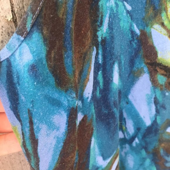 J.Jill blue feather stretch tank - size XS - Picture 4 of 7